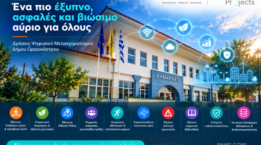 Ο Δήμος Ωραιοκάστρου περνά στην εποχή της «έξυπνης πόλης» με ένα ολοκληρωμένο έργο Ψηφιακού Μετασχηματισμού