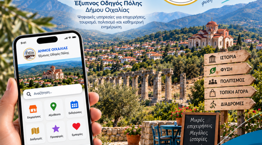Η DOTSOFT αναλαμβάνει την υλοποίηση του «Έξυπνου Οδηγού Πόλης» του Δήμου Οιχαλίας